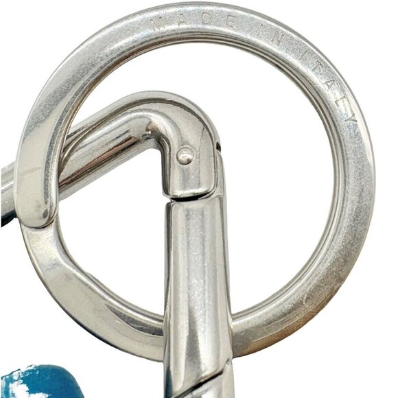 Auth BOTTEGA VENETA Keyring Nappa Triangle Key Holder Green Metallic - Picture 5 of 15